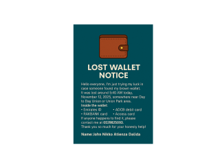 LOST WALLET NOTICE