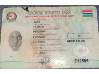 Lost ID Card Found – Tujereng Estate