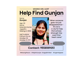 Missing Girl Alert – Help Find Gunjan