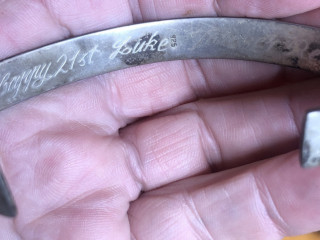 Silver 21st bracelet with inscription
